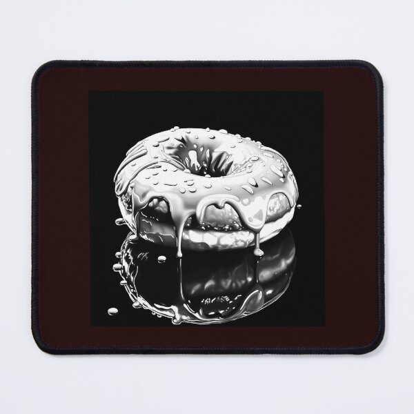 Item preview, Black and White Glazed Donut Illustration designed and sold by inkoutninja.
