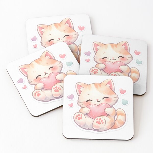 Item preview, Kitten Pink Heart designed and sold by Old Classic Cartoons.