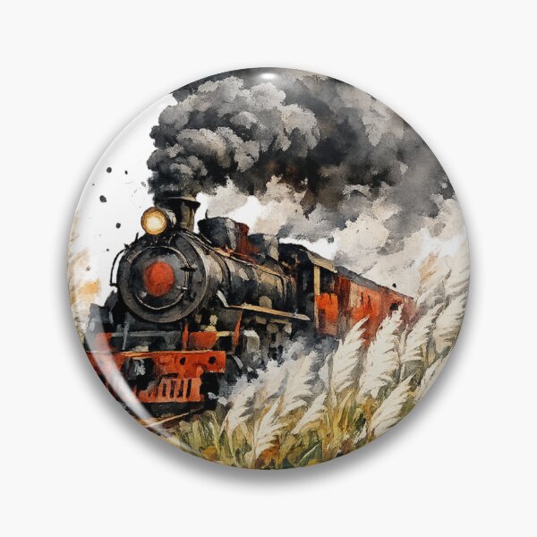 Item preview, Vintage Steam Train Watercolour Illustration Through Kans Grass designed and sold by optimusprime39.