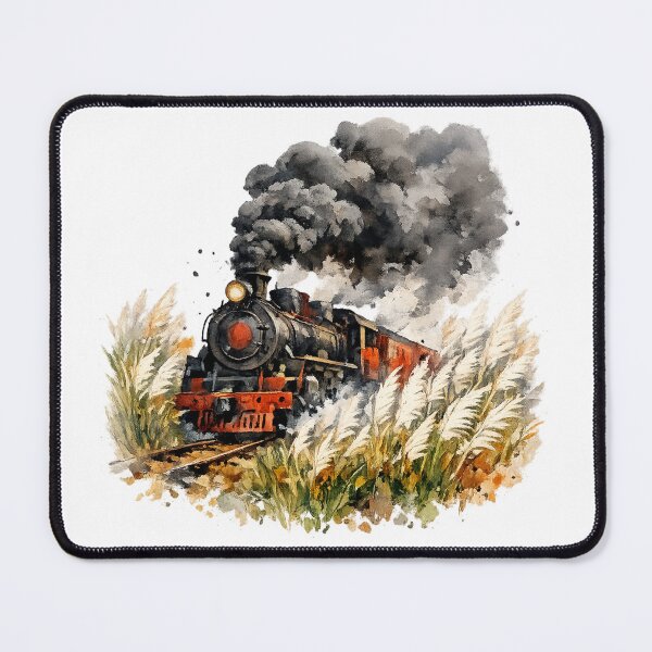 Item preview, Vintage Steam Train Watercolour Illustration Through Kans Grass designed and sold by optimusprime39.