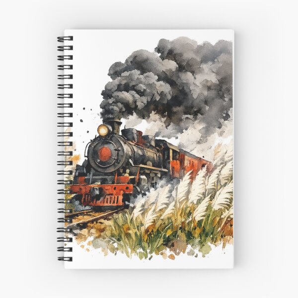 Item preview, Vintage Steam Train Watercolour Illustration Through Kans Grass designed and sold by optimusprime39.