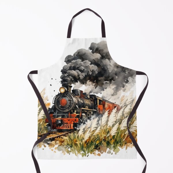 Item preview, Vintage Steam Train Watercolour Illustration Through Kans Grass designed and sold by optimusprime39.