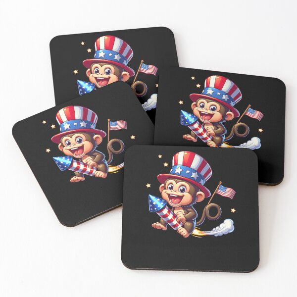 Item preview, Funny Monkey 4th July Patriotic USA Flag America Boys Girls Kids designed and sold by rafaeltto.