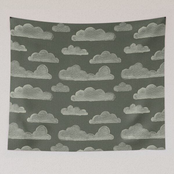 Item preview, Dreamtime Clouds Watercolor Pattern - Pine + Tea designed and sold by Irene Estelle.