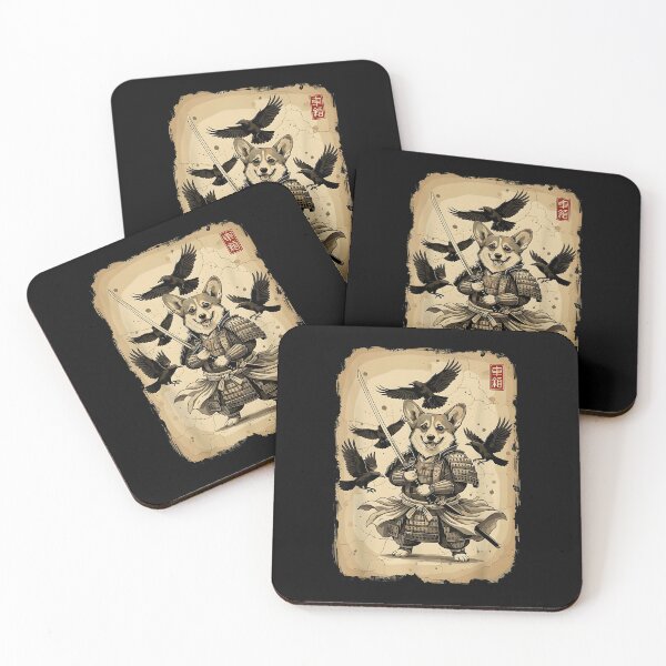 Item preview, Corgi Dog Samurai Japanese Ukiyo-e Style Warrior Dog Art designed and sold by issan-exe.