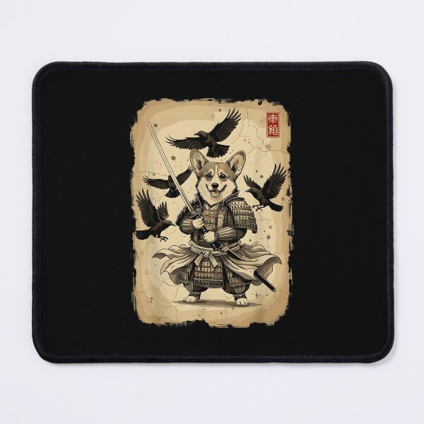 Item preview, Corgi Dog Samurai Japanese Ukiyo-e Style Warrior Dog Art designed and sold by issan-exe.