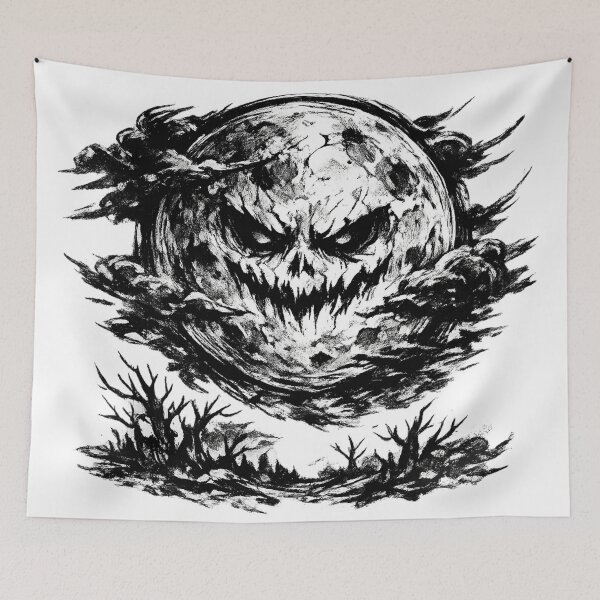 Item preview, Ominous Skull Moon Dark Ink Illustration designed and sold by optimusprime39.