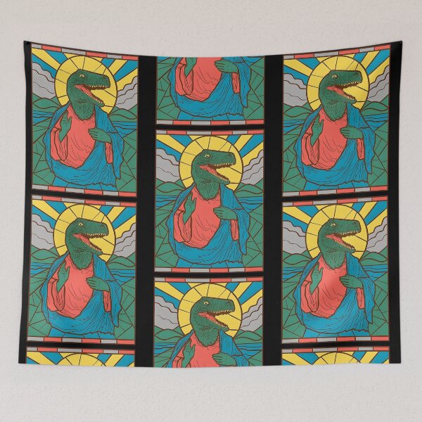 Item preview, Raptor Jesus Dinosaur Christ Meme Holy Velociraptor Dino Religious Art designed and sold by issan-exe.