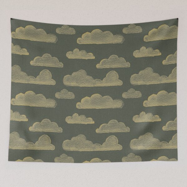 Item preview, Dreamtime Clouds Watercolor Pattern - Pine + Saffron designed and sold by Irene Estelle.
