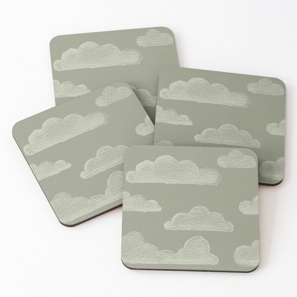 Item preview, Dreamtime Clouds Watercolor Pattern - Sage + Tea designed and sold by Irene Estelle.