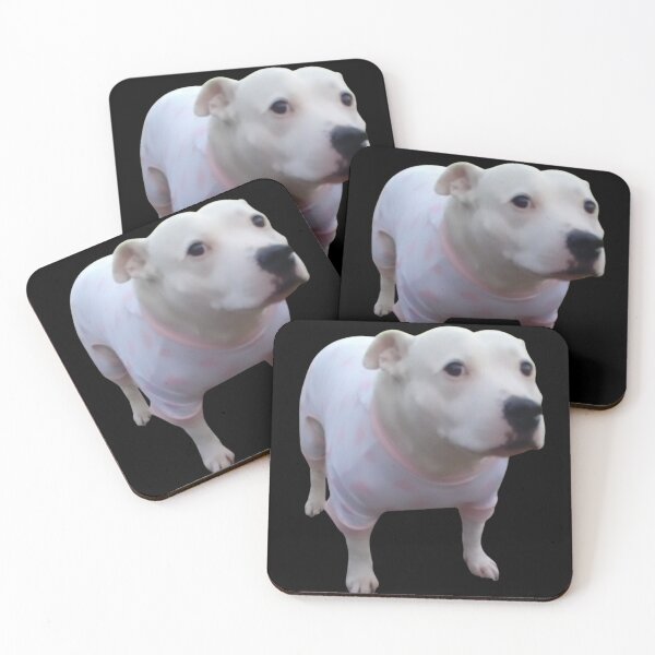 Item preview, White Pitbull dog in pajamas Meme designed and sold by NF Designs Studio DTF.