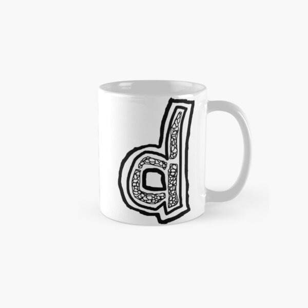 Lower case black and white Alphabet letter d Classic Mug