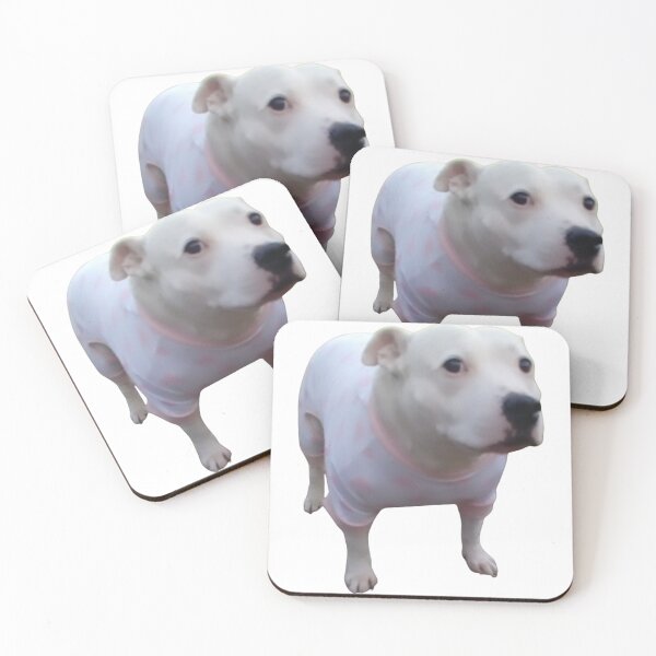 Item preview, White Pitbull dog in pajamas Meme designed and sold by NF Designs Studio DTF.