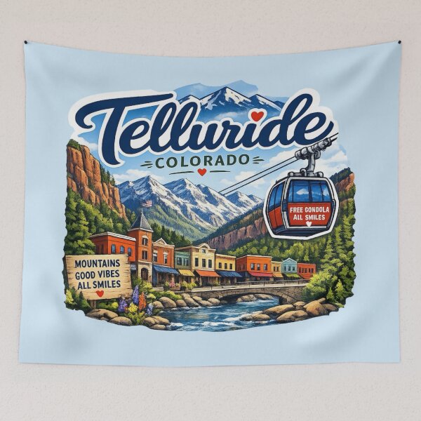Item preview, Telluride, Colorado - Scenic Mountain Gondola Town designed and sold by Myra365Art.