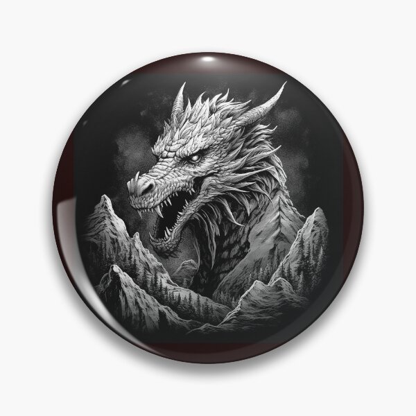 Item preview, Dark Fantasy Dragon Mountain Illustration designed and sold by inkoutninja.