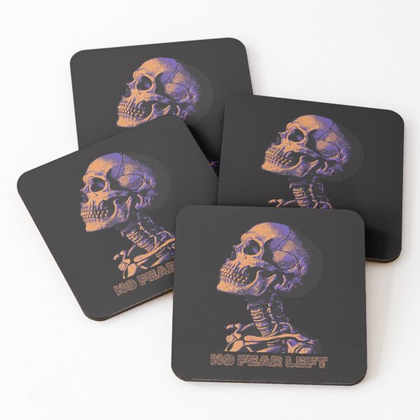 Item preview, "No Fear Left" Gritty Orange Purple Pop Art Skull Graphic designed and sold by Cipher & Soul.