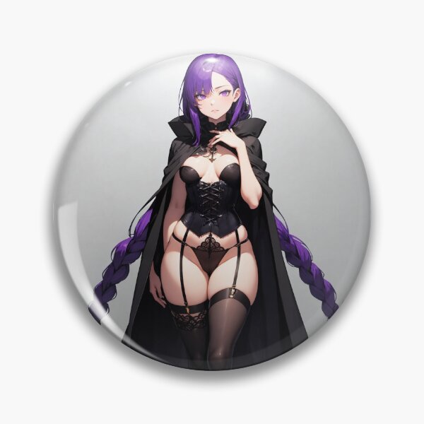 Item preview, Tomimori Shihotsuki - Purple Haired Anime Girl in Gothic Corset and Cloak designed and sold by iloveanimechibi.