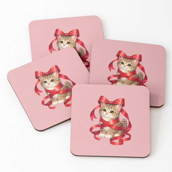 Item preview, cat wrapped in gift ribbon designed and sold by PasoaPaso2025.