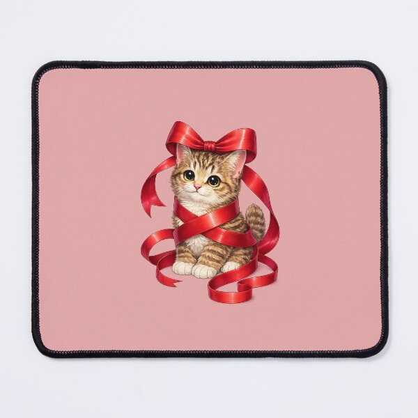 Item preview, cat wrapped in gift ribbon designed and sold by PasoaPaso2025.