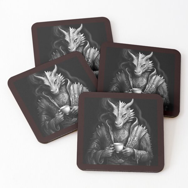Item preview, Tea Drinking Dragon in Dark Fantasy Armor designed and sold by inkoutninja.