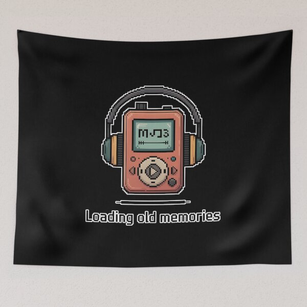 Item preview, Loading Old Memories Retro MP3 Player Y2K Nostalgia Aesthetic Design designed and sold by ImaginedSpace7.