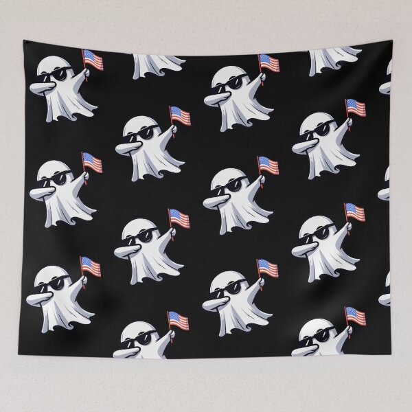 Item preview, Funny Ghost Dabbing 4th July Patriotic USA Flag America Boys Girls Kids designed and sold by rafaeltto.