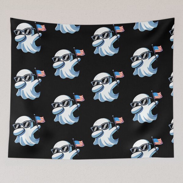 Item preview, Funny Ghost Dabbing 4th July Patriotic USA Flag America Boys Girls Kids designed and sold by rafaeltto.