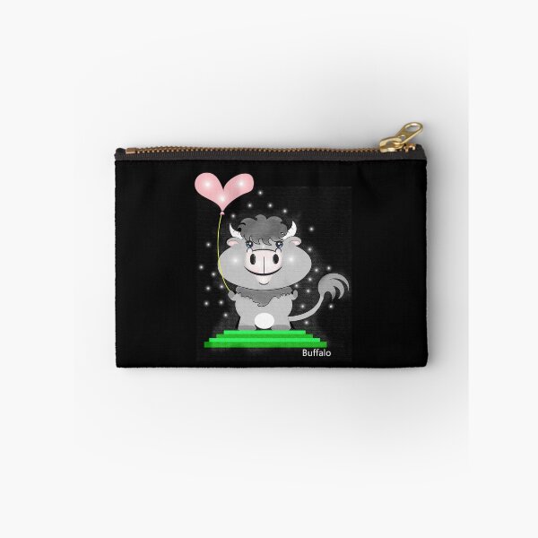 Item preview, Adorable Buffalo Holding a Heart-Shaped Balloon designed and sold by Shirley cute art .