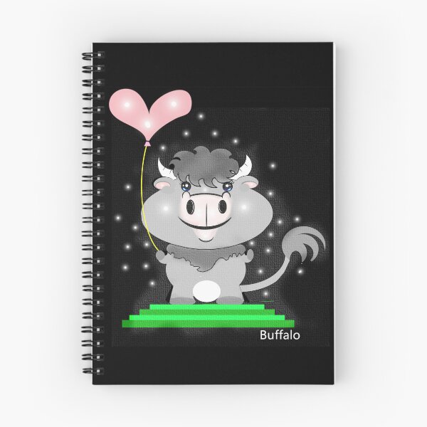 Item preview, Adorable Buffalo Holding a Heart-Shaped Balloon designed and sold by Shirley cute art .