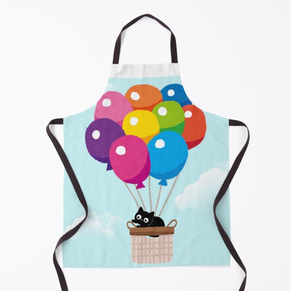Item preview, Cute Black Cat Floating with Colorful Balloons designed and sold by Miho9999.