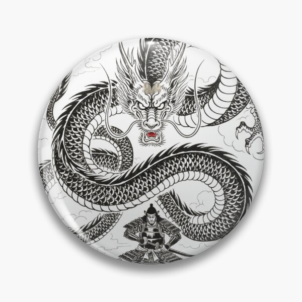 Item preview, Eternal Ink Dragon – Samurai Confrontation designed and sold by Dream Bloom Gallery.