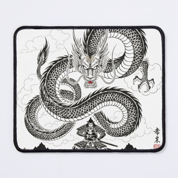 Item preview, Eternal Ink Dragon – Samurai Confrontation designed and sold by Dream Bloom Gallery.