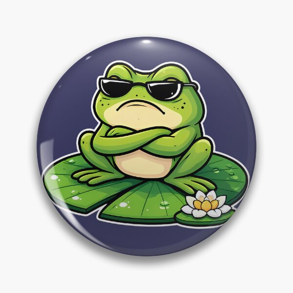 Item preview, Grumpy Frog Sticker | Funny Frog Lover Gift | Cottagecore Frog Decal designed and sold by VectorJoy.