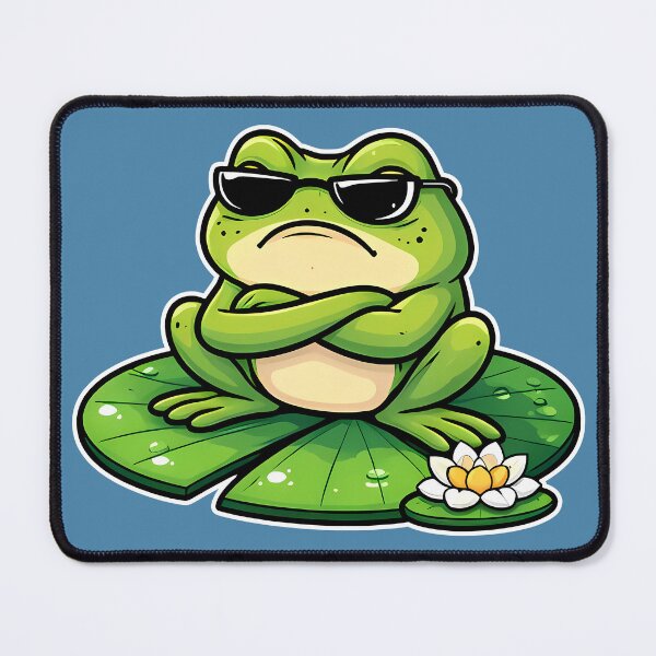 Item preview, Grumpy Frog Sticker | Funny Frog Lover Gift | Cottagecore Frog Decal designed and sold by VectorJoy.