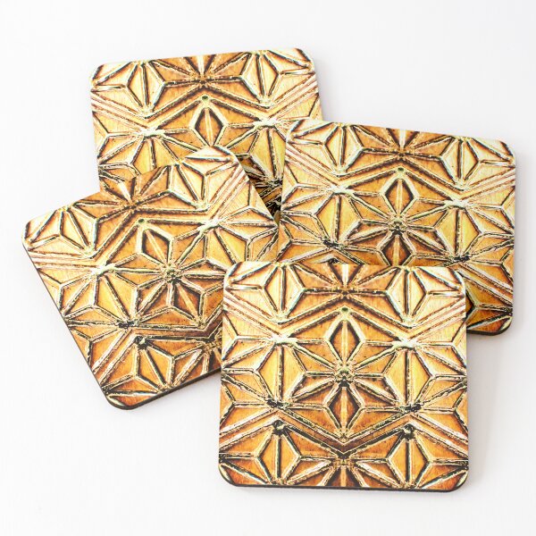 Item preview, Golden Japanese Asanoha Wall Art – Luxury Geometric Pattern, Elegant Japandi Zen Decor designed and sold by HIKARIMi.