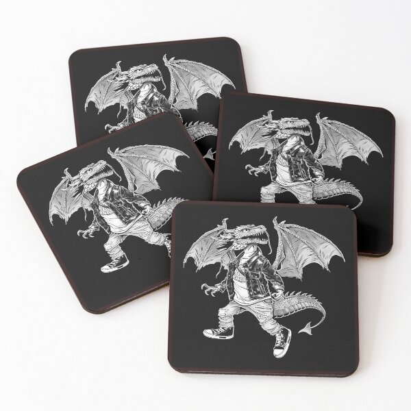 Item preview, Streetwear Dragon Skater Fantasy Art designed and sold by inkoutninja.
