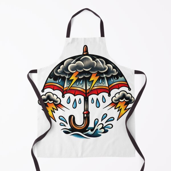 Item preview, Traditional Umbrella Tattoo with Storm Cloud. designed and sold by DispersedHQ.