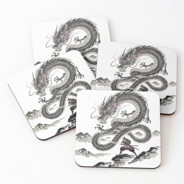 Item preview, Scarlet Gaze Ryū – Samurai vs Crimson-Eyed Dragon designed and sold by Oonward2021.