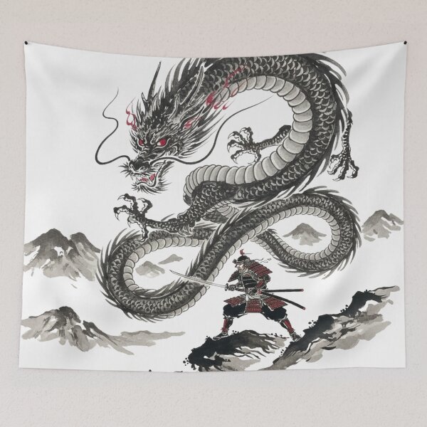 Item preview, Scarlet Gaze Ryū – Samurai vs Crimson-Eyed Dragon designed and sold by Oonward2021.