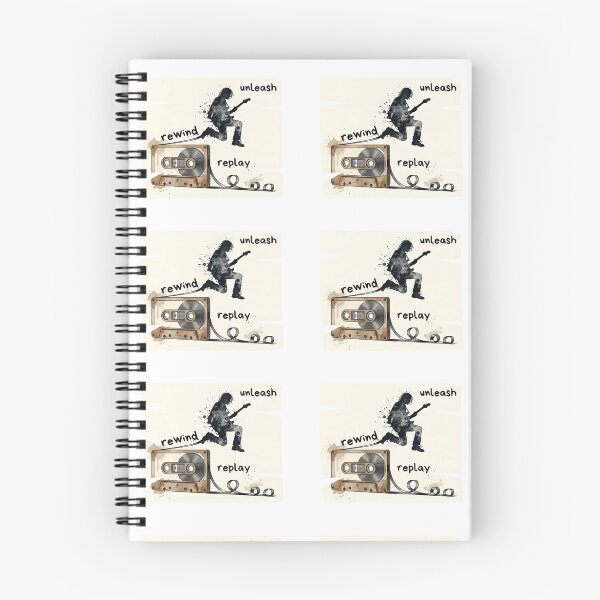 Item preview, Rewind Unleash Replay – Vintage Cassette Rock Guitarist Silhouette Art designed and sold by CrimsonChords.