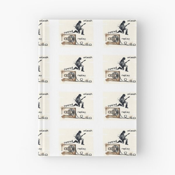 Item preview, Rewind Unleash Replay – Vintage Cassette Rock Guitarist Silhouette Art designed and sold by CrimsonChords.