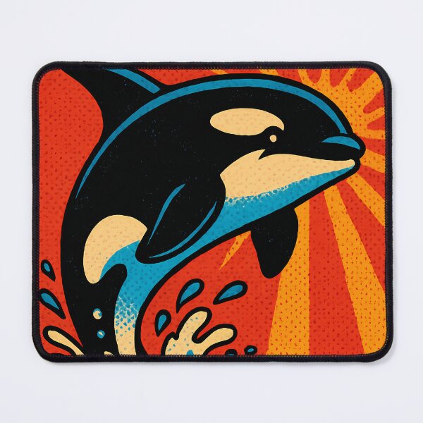 Item preview, Retro Pop Art Orca | Vibrant Killer Whale Illustration | Bold Ocean Predator Marine Aesthetic Design designed and sold by PaintedPixels01.