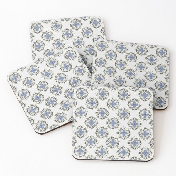 Item preview, Blue Floral Geometric Tiled Pattern designed and sold by FebruaryBloom.