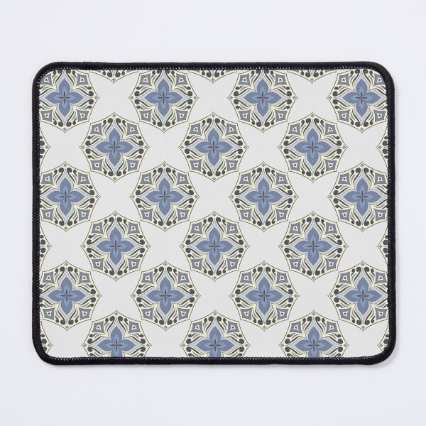 Item preview, Blue Floral Geometric Tiled Pattern designed and sold by FebruaryBloom.