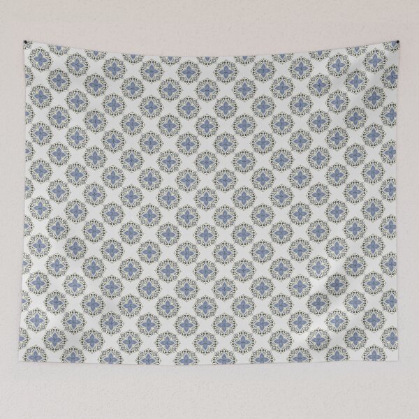 Item preview, Blue Floral Geometric Tiled Pattern designed and sold by FebruaryBloom.