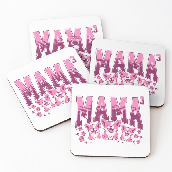 Item preview, Mama Cubed Corgi Trio – Cute Pink Mother’s Day Dog Art designed and sold by GenZFashion000.