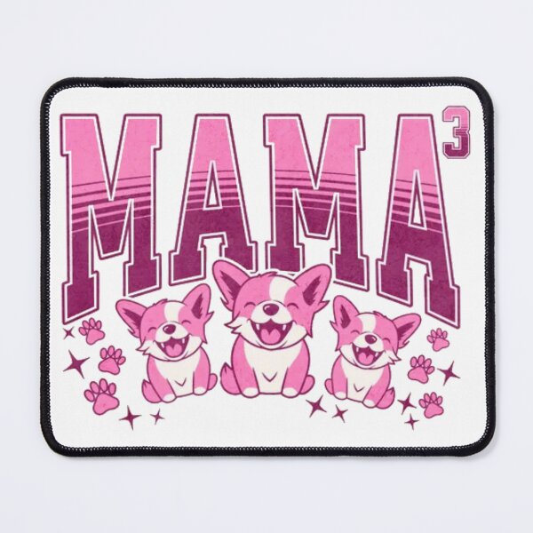 Item preview, Mama Cubed Corgi Trio – Cute Pink Mother’s Day Dog Art designed and sold by GenZFashion000.