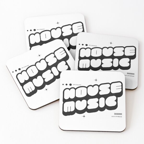 Item preview, HOUSE MUSIC - Y2K Font Vibes (Black)  designed and sold by Discothreadz.