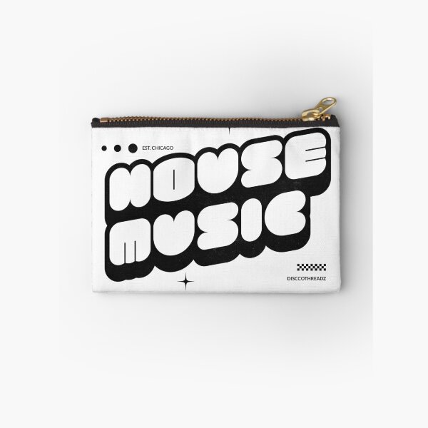Item preview, HOUSE MUSIC - Y2K Font Vibes (Black)  designed and sold by Discothreadz.