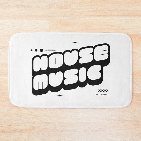 Item preview, HOUSE MUSIC - Y2K Font Vibes (Black)  designed and sold by Discothreadz.